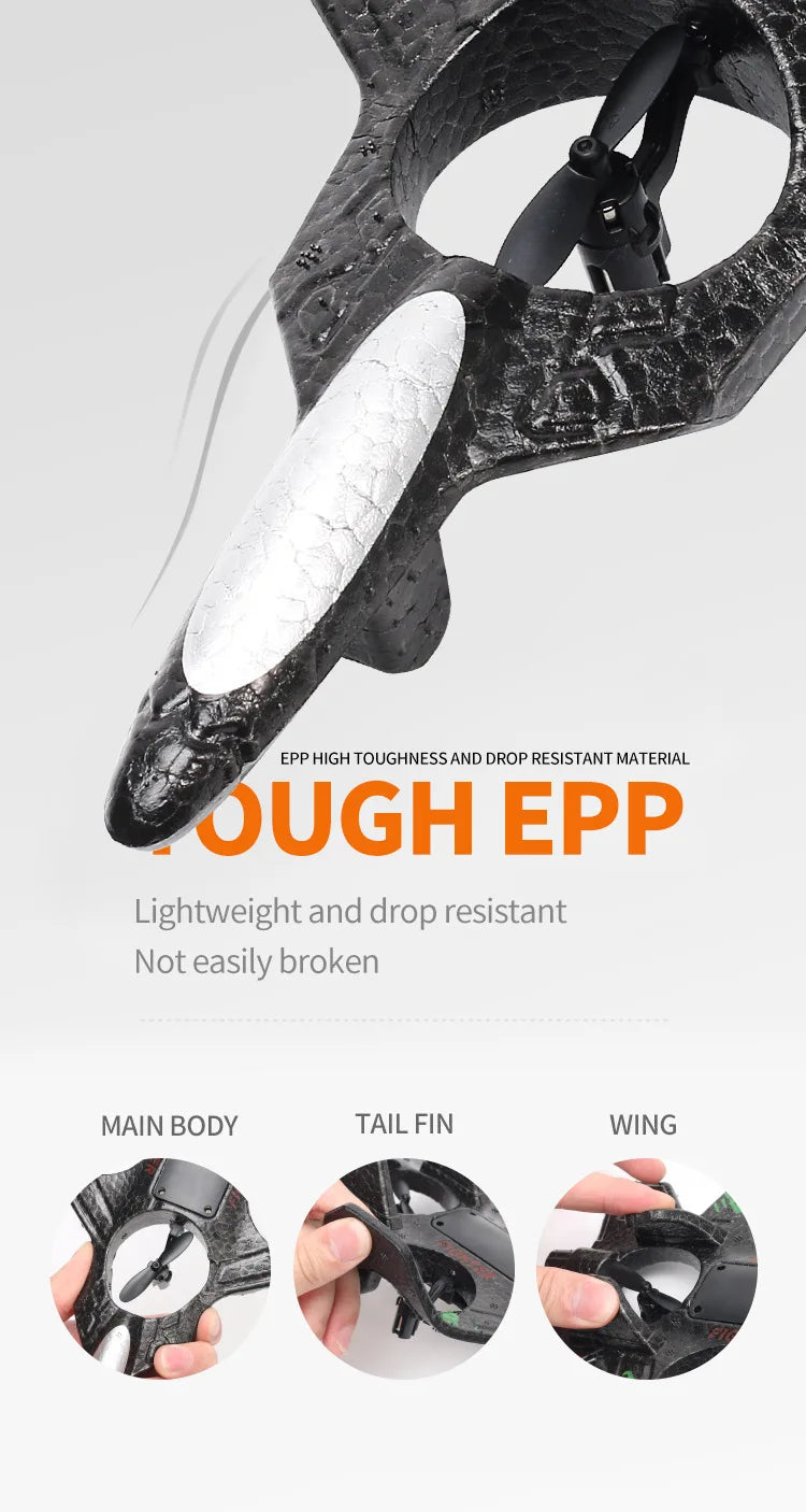 Remote Control Fighter Kids Flying Helicopter RC Hobby Jet Plane 2.4G Stunt Foam Fighter Airplane Toy Drone With Light