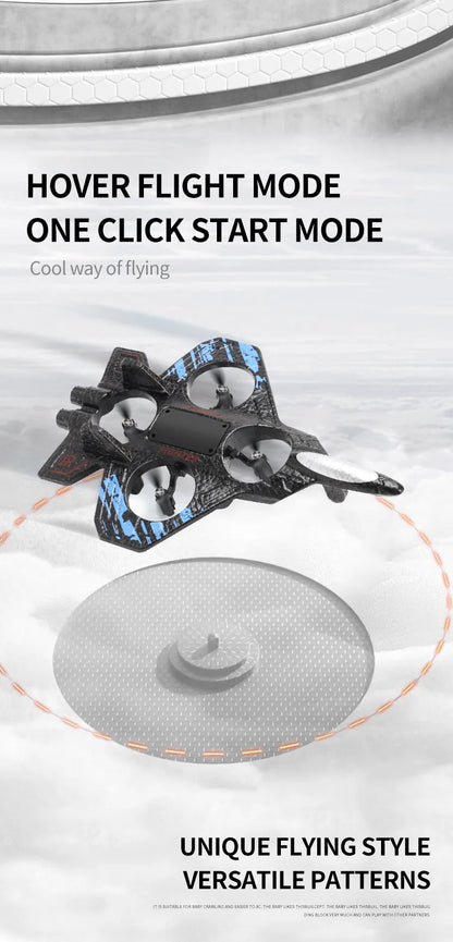 Remote Control Fighter Kids Flying Helicopter RC Hobby Jet Plane 2.4G Stunt Foam Fighter Airplane Toy Drone With Light