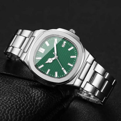 Luxury Square Men Business Watches Calendar Mens Quartz Watch Clock Gift Reloj Hombre（Without Box）
