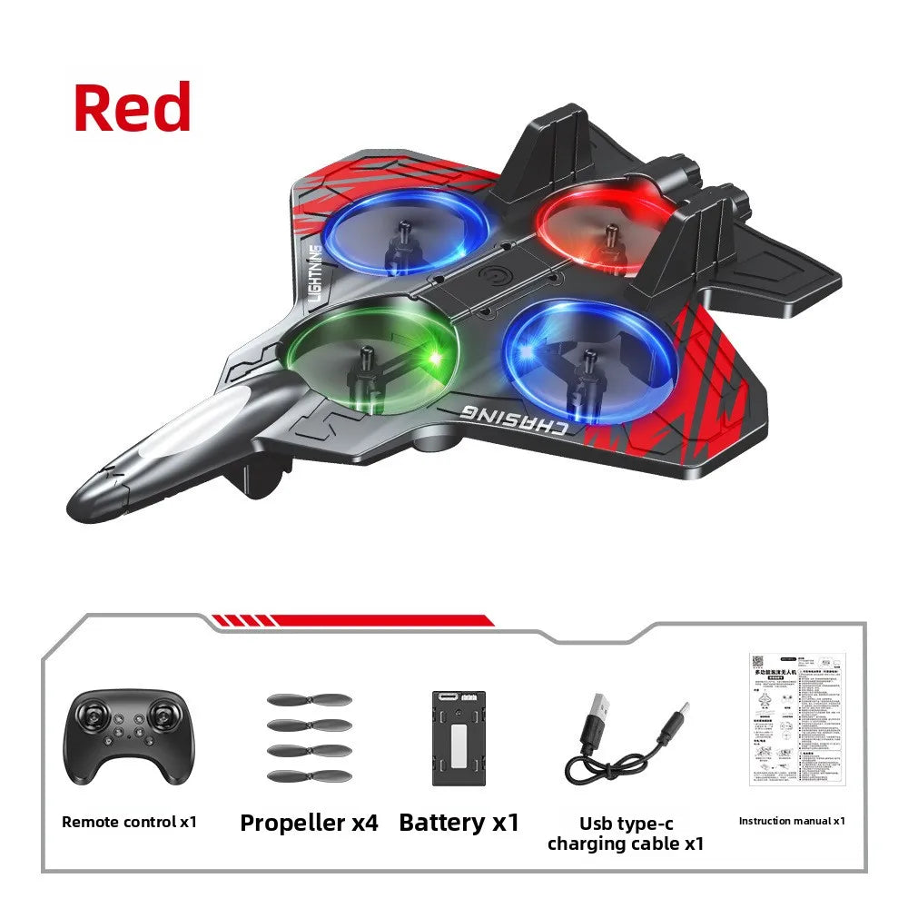 Remote Control Fighter Kids Flying Helicopter RC Hobby Jet Plane 2.4G Stunt Foam Fighter Airplane Toy Drone With Light