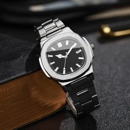 Luxury Square Men Business Watches Calendar Mens Quartz Watch Clock Gift Reloj Hombre（Without Box）