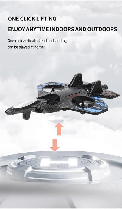 Remote Control Fighter Kids Flying Helicopter RC Hobby Jet Plane 2.4G Stunt Foam Fighter Airplane Toy Drone With Light