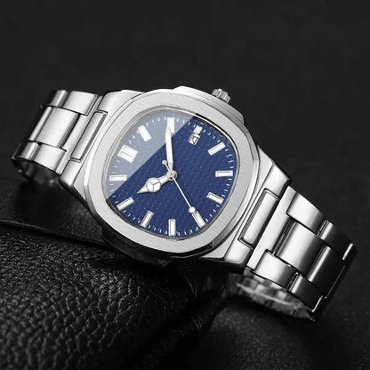 Luxury Square Men Business Watches Calendar Mens Quartz Watch Clock Gift Reloj Hombre（Without Box）