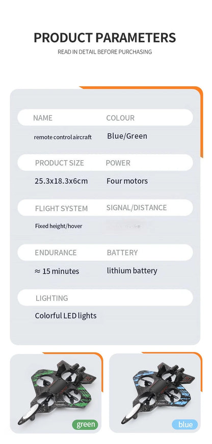 Remote Control Fighter Kids Flying Helicopter RC Hobby Jet Plane 2.4G Stunt Foam Fighter Airplane Toy Drone With Light