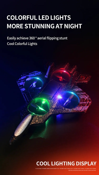 Remote Control Fighter Kids Flying Helicopter RC Hobby Jet Plane 2.4G Stunt Foam Fighter Airplane Toy Drone With Light