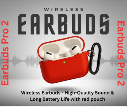 Earbuds Pro 2: Wireless Earbuds with Red Case and Long Battery